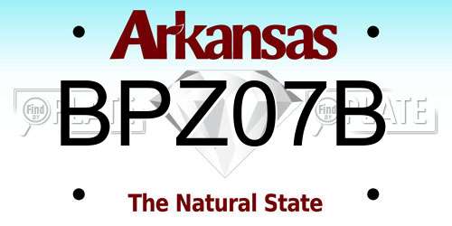 BPZ07B Arkansas License Plate