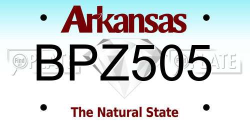 BPZ505 Arkansas License Plate