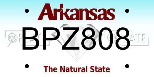 BPZ808 Arkansas License Plate