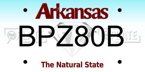 BPZ80B Arkansas License Plate