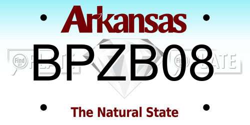 BPZB08 Arkansas License Plate