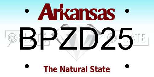 BPZD25 Arkansas License Plate
