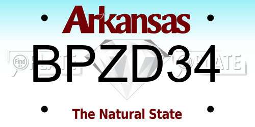 BPZD34 Arkansas License Plate