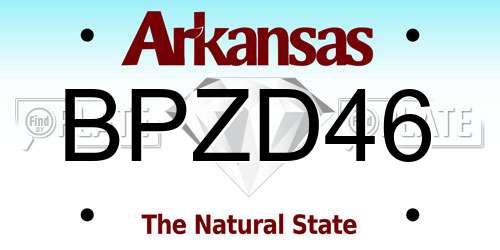 BPZD46 Arkansas License Plate