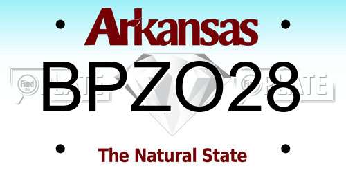 BPZO28 Arkansas License Plate