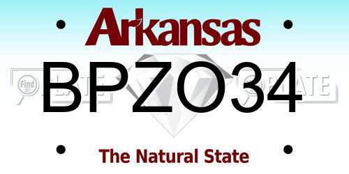 BPZO34 Arkansas License Plate