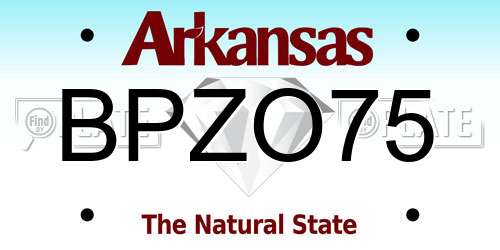 BPZO75 Arkansas License Plate