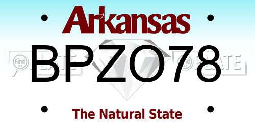 BPZO78 Arkansas License Plate