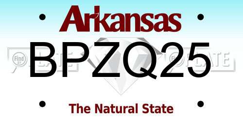 BPZQ25 Arkansas License Plate