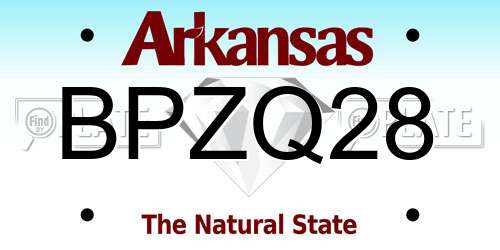 BPZQ28 Arkansas License Plate