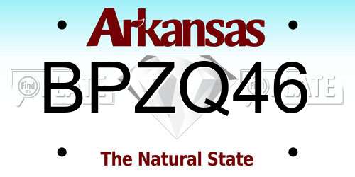 BPZQ46 Arkansas License Plate
