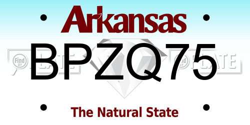 BPZQ75 Arkansas License Plate