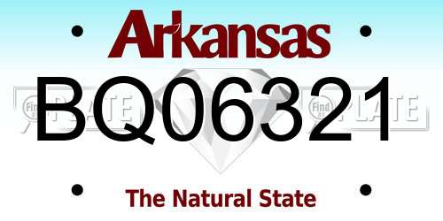 BQ06321 Arkansas License Plate