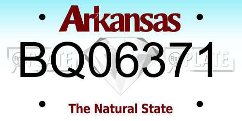 BQ06371 Arkansas License Plate