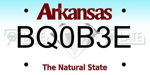 BQ0B3E Arkansas License Plate
