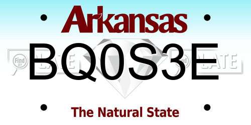 BQ0S3E Arkansas License Plate