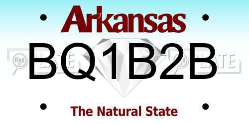 BQ1B2B Arkansas License Plate