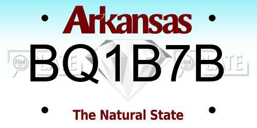 BQ1B7B Arkansas License Plate