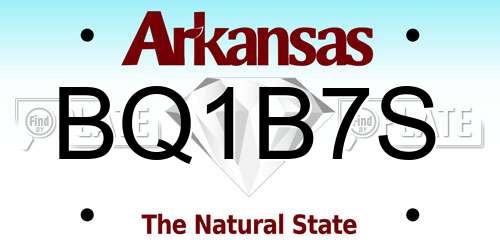 BQ1B7S Arkansas License Plate