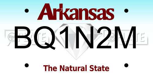 BQ1N2M Arkansas License Plate