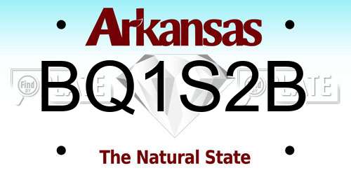 BQ1S2B Arkansas License Plate