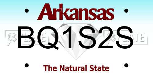 BQ1S2S Arkansas License Plate