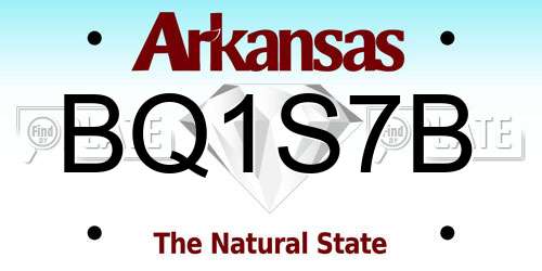 BQ1S7B Arkansas License Plate