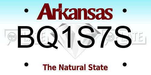 BQ1S7S Arkansas License Plate