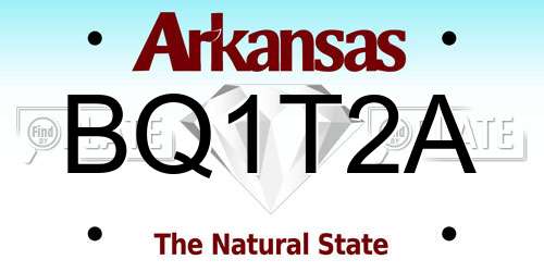 BQ1T2A Arkansas License Plate