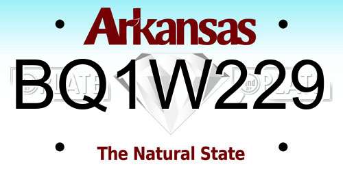 BQ1W229 Arkansas License Plate