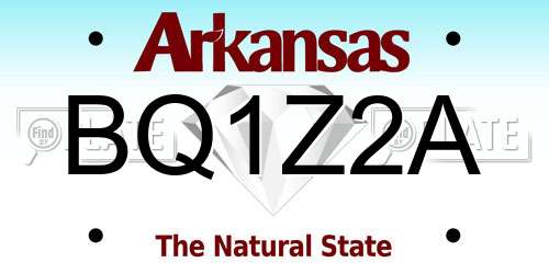 BQ1Z2A Arkansas License Plate
