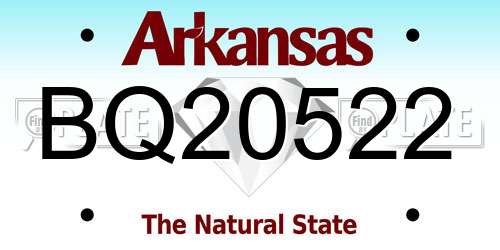 BQ20522 Arkansas License Plate