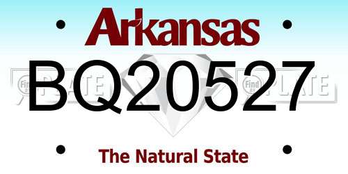 BQ20527 Arkansas License Plate