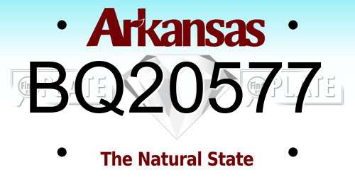 BQ20577 Arkansas License Plate