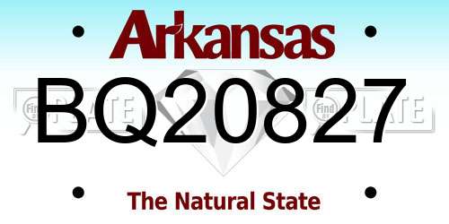 BQ20827 Arkansas License Plate