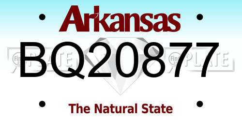 BQ20877 Arkansas License Plate