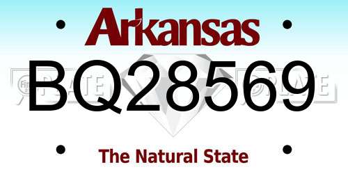BQ28569 Arkansas License Plate