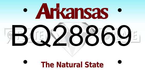 BQ28869 Arkansas License Plate