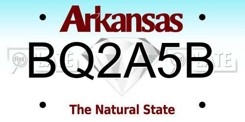 BQ2A5B Arkansas License Plate