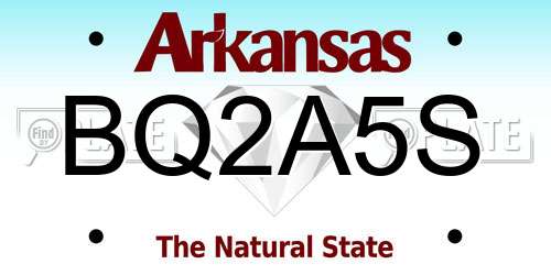 BQ2A5S Arkansas License Plate