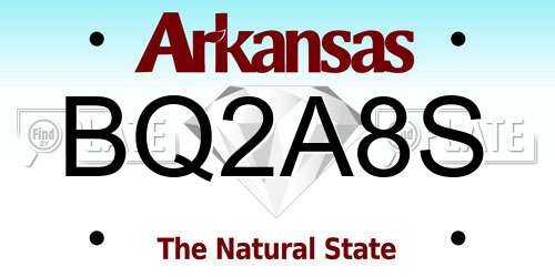 BQ2A8S Arkansas License Plate