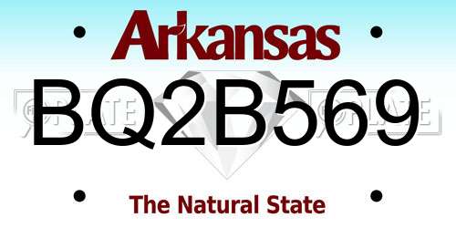 BQ2B569 Arkansas License Plate