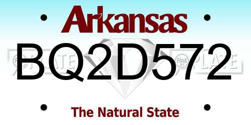 BQ2D572 Arkansas License Plate