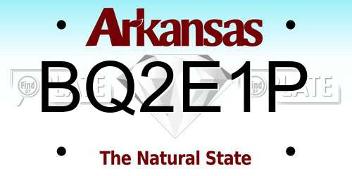 BQ2E1P Arkansas License Plate