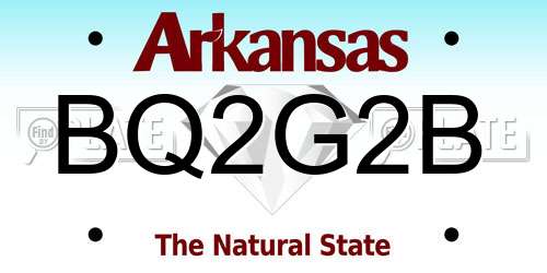 BQ2G2B Arkansas License Plate