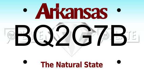 BQ2G7B Arkansas License Plate
