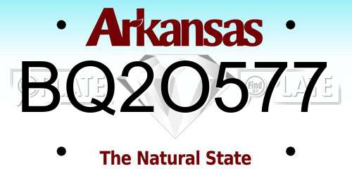 BQ2O577 Arkansas License Plate