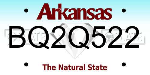 BQ2Q522 Arkansas License Plate