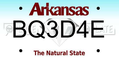 BQ3D4E Arkansas License Plate