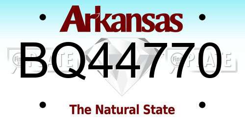 BQ44770 Arkansas License Plate